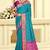 turquoise blue patola silk blend woven work traditional saree