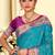 turquoise blue patola silk blend woven work traditional saree