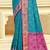 turquoise blue patola silk blend woven work traditional saree