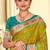 olive mustard patola silk blend woven work traditional saree