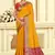 yellow patola silk blend woven work traditional saree