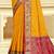 yellow patola silk blend woven work traditional saree