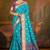 aqua blue patola silk blend woven work traditional saree