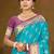 aqua blue patola silk blend woven work traditional saree