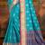 aqua blue patola silk blend woven work traditional saree