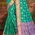 emerald green patola silk blend woven work traditional saree