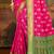rani pink patola silk blend woven work traditional saree