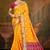 yellow patola silk blend woven work traditional saree