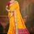 yellow patola silk blend woven work traditional saree