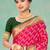 rani pink patola silk blend woven work traditional saree