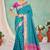 turquoise blue patola silk blend woven work traditional saree