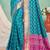 turquoise blue patola silk blend woven work traditional saree