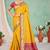 yellow patola silk blend woven work traditional saree