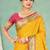 yellow patola silk blend woven work traditional saree