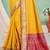 yellow patola silk blend woven work traditional saree