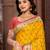 yellow patola silk blend woven work traditional saree