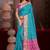 turquoise blue patola silk blend woven work traditional saree