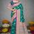 teal green silk blend woven work traditional saree