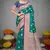 teal green silk blend woven work traditional saree