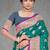 teal green silk blend woven work traditional saree