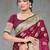 wine maroon silk blend woven work traditional saree