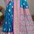 teal blue silk blend woven work traditional saree