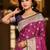 light plum silk blend woven work traditional saree