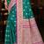 emerald green silk blend woven work traditional saree