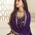 Purple Jaquard Silk Embroidery sequence Work Kurta Palazzo With Dupatta