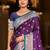 wine purple silk blend woven work traditional saree