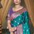 teal green silk blend woven work traditional saree