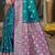 teal green silk blend woven work traditional saree