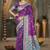 deep purple silk blend woven work traditional saree