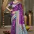 deep purple silk blend woven work traditional saree