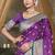 deep purple silk blend woven work traditional saree