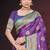 deep purple silk blend woven work traditional saree