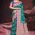 teal green silk blend woven work traditional saree