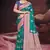 teal green silk blend woven work traditional saree