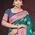 teal green silk blend woven work traditional saree