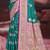 teal green silk blend woven work traditional saree