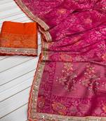 Rani Pink Color Dola SIlk Blnd With Meenakari Zari Weaving Saree