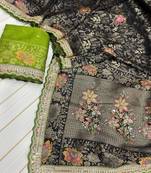 Black Color Dola SIlk Blnd With Meenakari Zari Weaving Saree