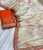 Off White Color Dola SIlk Blnd With Meenakari Zari Weaving Saree