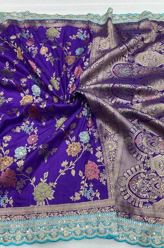 Purple Color Premium Soft Dola SIlk Blnd Saree