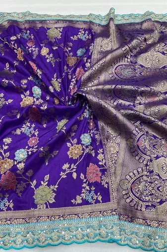 Purple Color Premium Soft Dola SIlk Blnd Saree