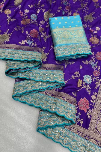 Purple Color Premium Soft Dola SIlk Blnd Saree
