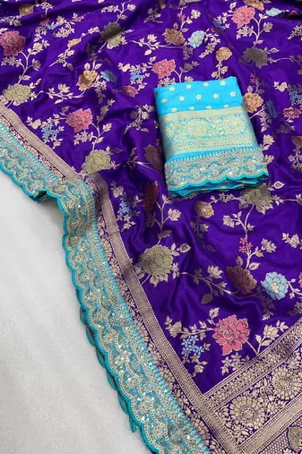 Purple Color Premium Soft Dola SIlk Blnd Saree