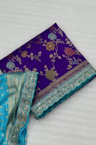 Purple Color Premium Soft Dola SIlk Blnd Saree