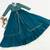 Teal Blue Georgette Lehenga Set with Embroidered Kurti     Indo-Western Fusion Outfit     