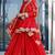 Red Brasso mirror lace work kurta skirt and dupatta